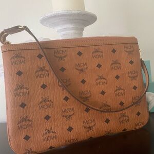 Brand New MCM pouch, wristlet, clutch! Cognac MCM pouch!